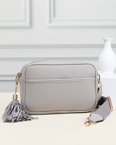 NOVA CROSBODY BAG W/REMOVALE CANVAS STRAP - LT GRAY