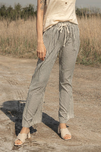 MARNEY STRIPE PANT - BLACK
