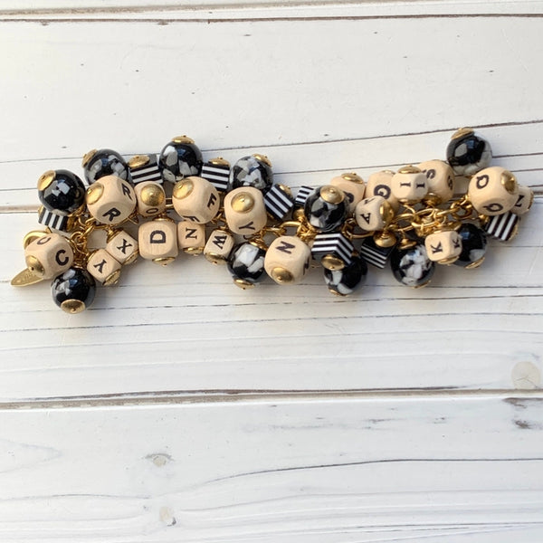 WOODEN LETTER CHARM BRACELET BY LENORA DAME