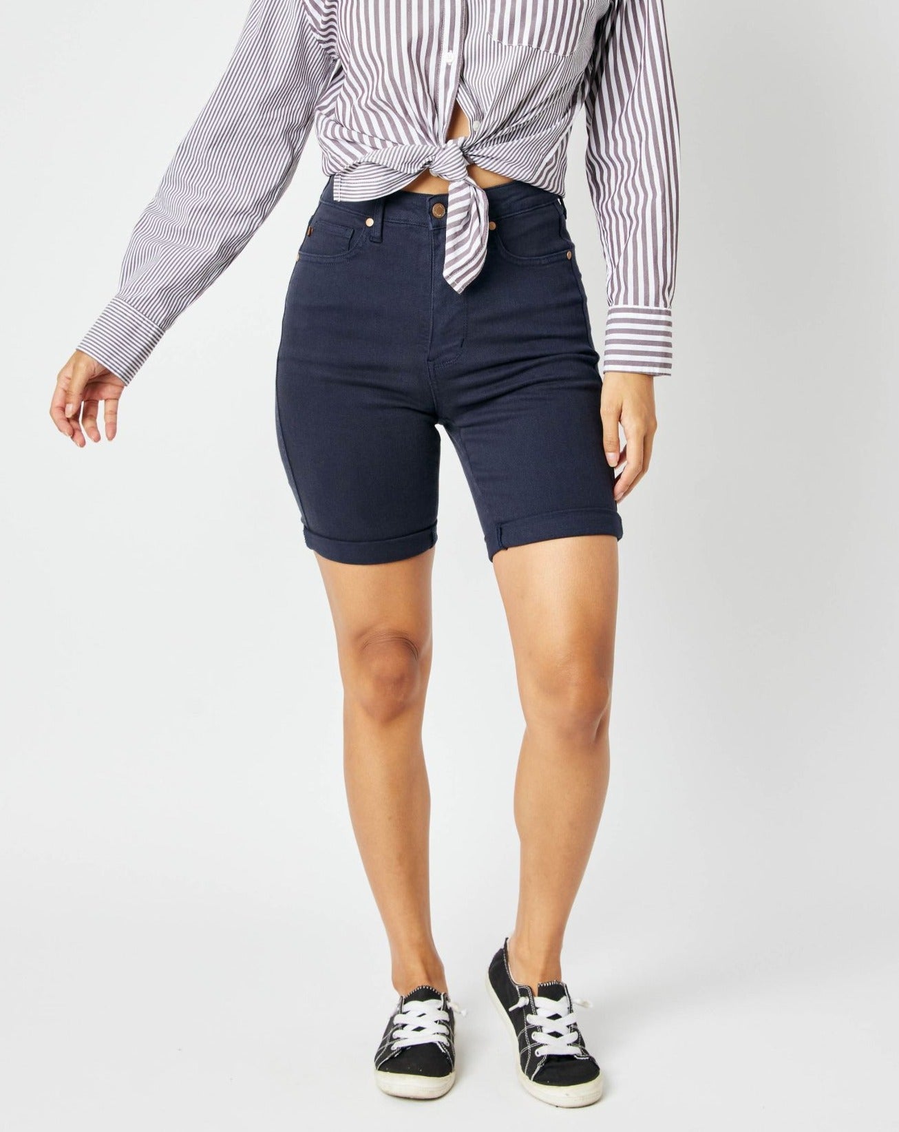 Judy Blue High Waist Garment Dyed Tummy Control Shorts – Sandhills