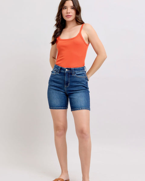 Judy Blue High Waist Bermudas With Back Flap Pocket Shorts - Reg/Curvy