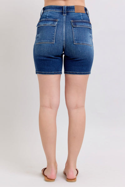 Judy Blue High Waist Bermudas With Back Flap Pocket Shorts - Reg/Curvy