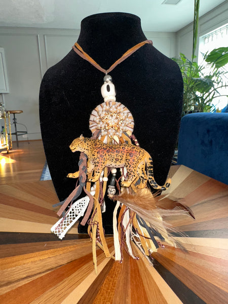 LEOPARD ON THE PROWL NECKLACE - BY A RARE BIRD