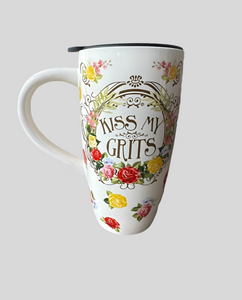 KISS MY GRITS CERAMIC MUG BY JUNK GYPSY