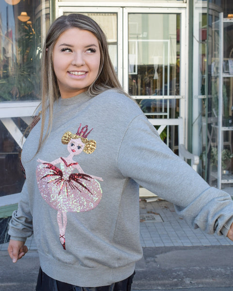 NUTCRACKER AND BALLERINA SEQUINS SWEATER