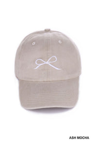 BOW EMBROIDERED CAP - 6 COLORS