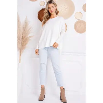 Quinn Oversized Pullover Sweater - White