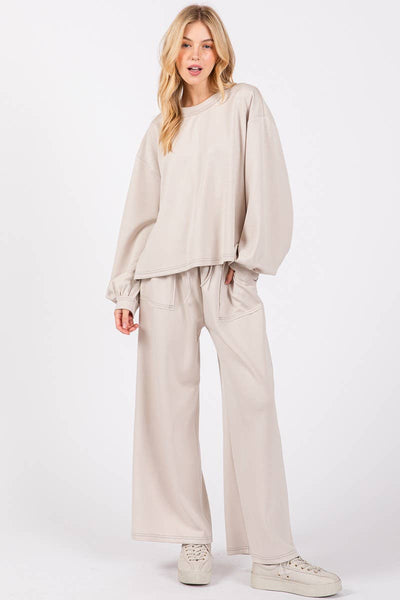 DEMI TOP AND PANT SET -  PINK