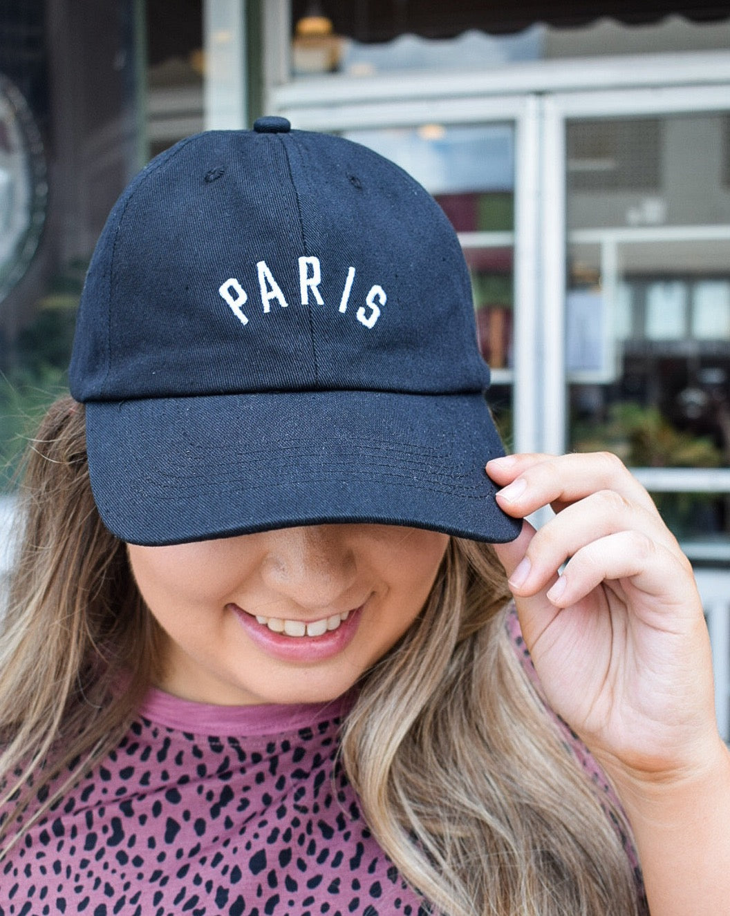 PARIS EMBROIDERED CAP - BLACK