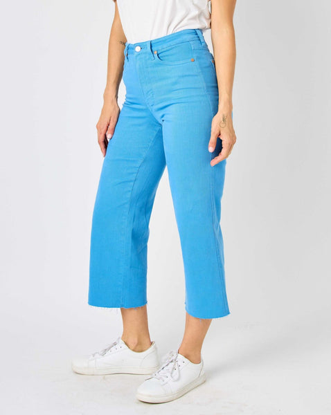 HW DYED TUMMY CONTROL CRIP WIDE JEANS BY JUDY BLUE