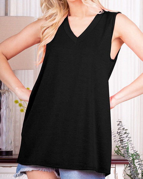 SOLID TANK TOP - BLACK