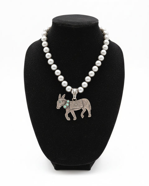 LITTLE BURRO CHUNKY NECKLACE - SILVER - Salty Lime Boutique