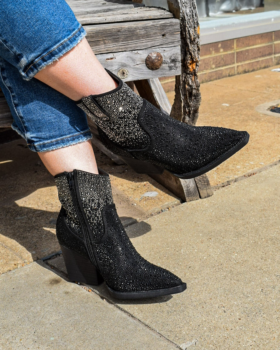 Maya Boot MAYA BLING BOOT BY VERY G - BLACK – Salty Lime Boutique