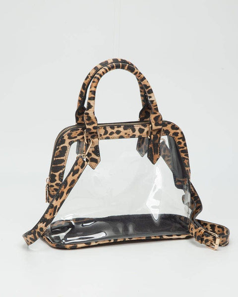 TG10773 Analise Clear Satchel/Crossbody Bag: Leopard - Salty Lime Boutique