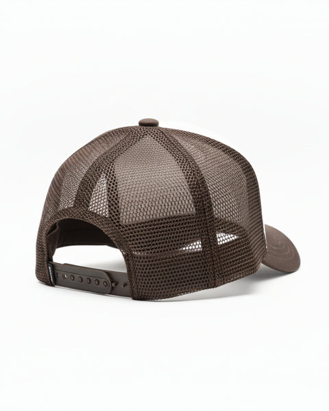 JUST A SMALL TOWN GIRL TRUCKER CAP - BROWN/WHITE