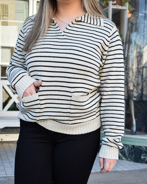 COLETTE STRIPED SWEATER TOP