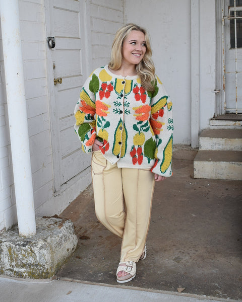 LET'S GET COFFEE BARREL PANT - KHAKI