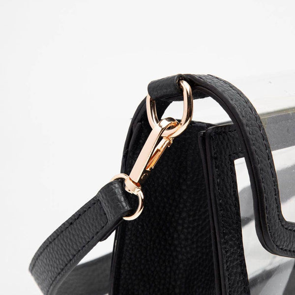 TG10551 Nina Clear/Gameday Shoulder Bag: Black - Salty Lime Boutique