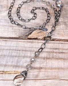 COMET CRYSTAL CHARM LARIAT NECKLACE - Salty Lime Boutique