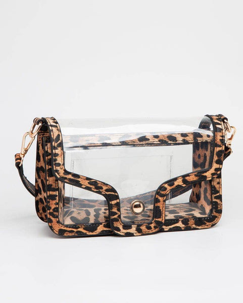TG10551 Nina Clear/Gameday Shoulder Bag: Leopard - Salty Lime Boutique