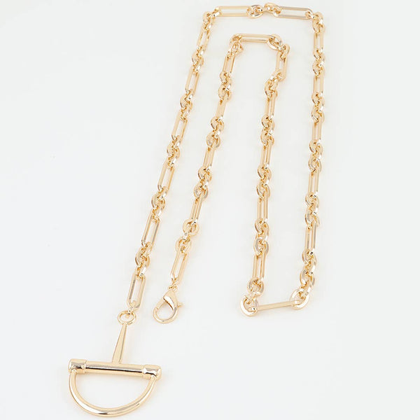 Polished Link Chain Drop Statement Necklace: GD - Salty Lime Boutique
