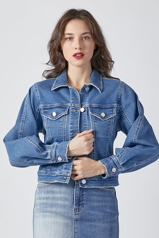 BALLOON SLEEVE DENIM JACKET BY RISEN