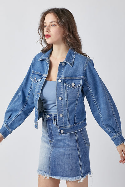 BALLOON SLEEVE DENIM JACKET BY RISEN