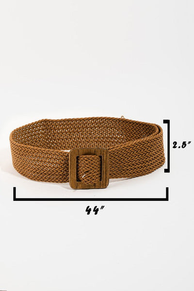 SOPHIE BRAIDED BELT WITH WOOD BUCKLE - 2 COLORS