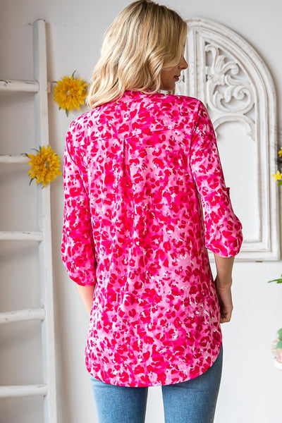 JENNY TOP - FUCHSIA ANIMAL- REG/CURVY