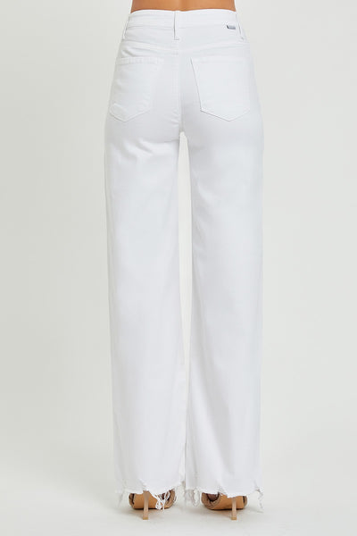 CURVY - HIGH RISE WIDE JEANS BY RISEN - WHITE