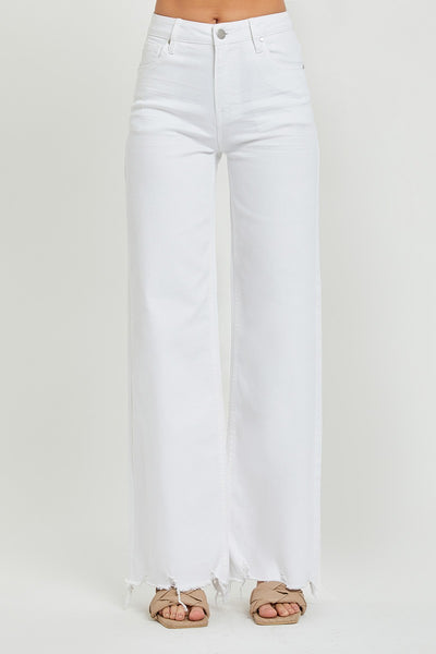 CURVY - HIGH RISE WIDE JEANS BY RISEN - WHITE