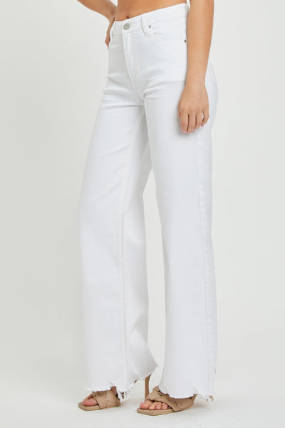 CURVY - HIGH RISE WIDE JEANS BY RISEN - WHITE