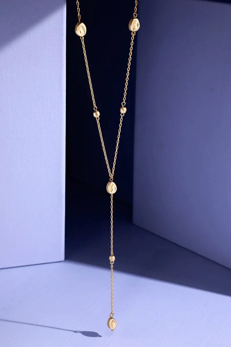 AMEILA DAINTY NECKLACE WITH WORN METAL ACCENTS