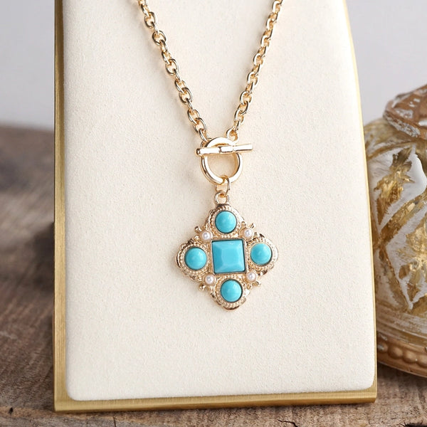 Verdant Relic – Ornate Pendant NECKLACE- GOLD - Salty Lime Boutique