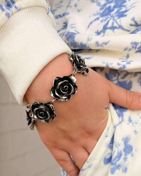 VINTAGE ROSE BRACELET - SILVER - Salty Lime Boutique