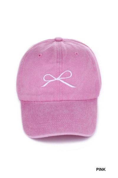 BOW EMBROIDERED CAP - 6 COLORS