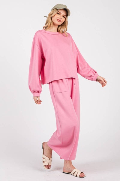 DEMI TOP AND PANT SET -  PINK