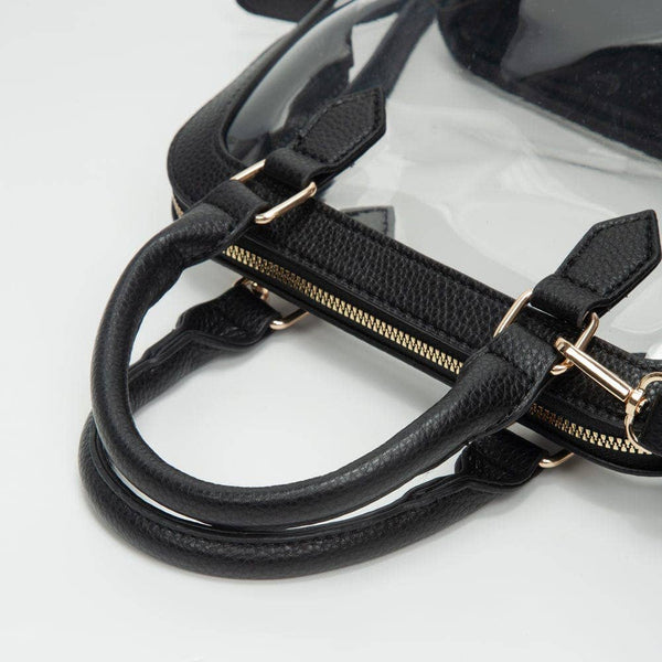 Analise Clear Satchel/Crossbody Bag -  Black - Salty Lime Boutique