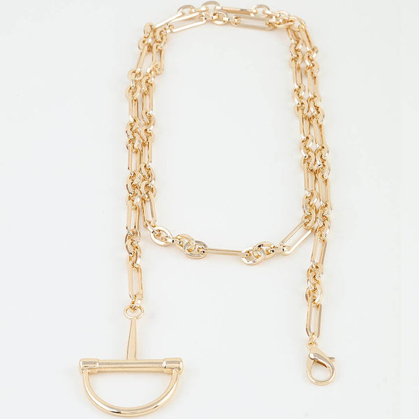 Polished Link Chain Drop Statement Necklace: GD - Salty Lime Boutique
