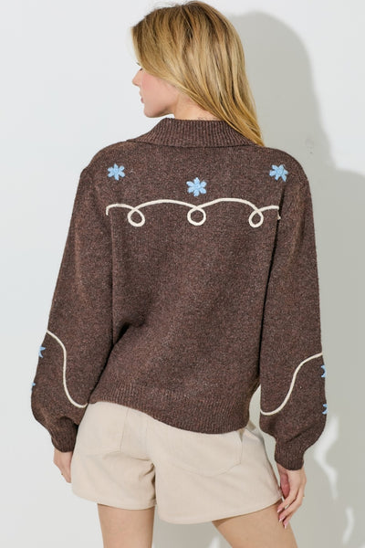 RODEO PLAY CARDIGAN- BROWN