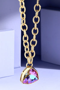 FALLON CHUNKY LINK NECKLACE WITH CRYSTAL PENDANT