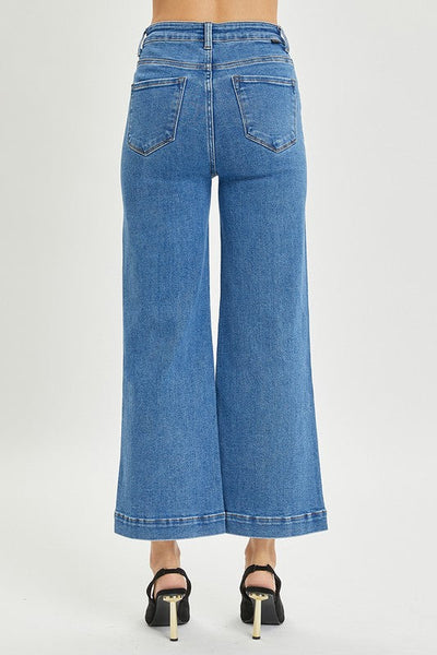 HR ANKLE WIDE LEG JEAN BY RISEN