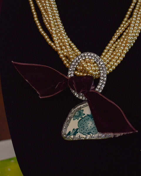 VINTAGE PEARL CHARM NECKLACE - BY A RARE BIRD - Salty Lime Boutique