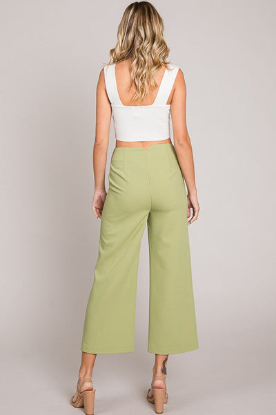 BETTER WITH YOU TWILL CROPPED PANT - YELLOW