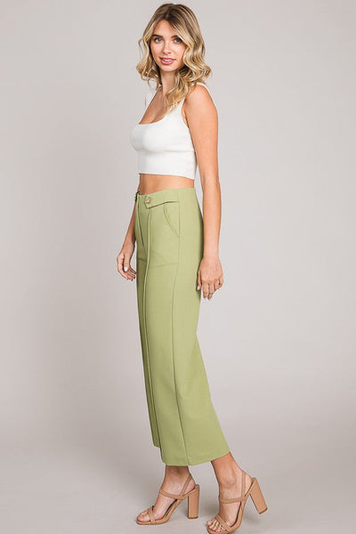 BETTER WITH YOU TWILL CROPPED PANT - YELLOW