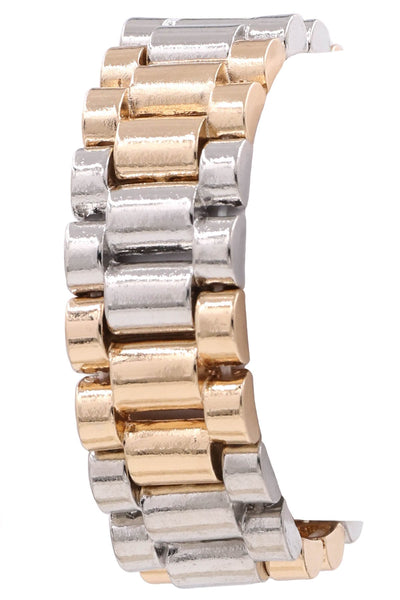 WATCHBAND STRETCH BRACELET - 2-TONE