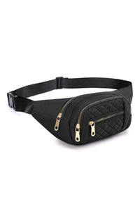 SABRINA QUILTED WAIST BAG - BLACK