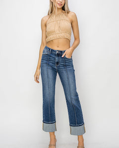 HIGH RISE-ANKLE STRAIGHT WIDE CUFFED BY RISEN