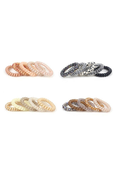 FLOWER CHECKER HAIR COIL TIES - 4 COLORS