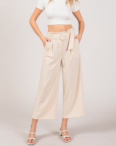 HARLAN PAPER BAG WAIST CROPPED PANT - OSTER